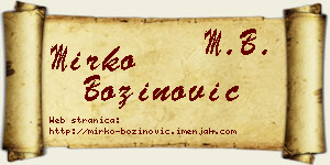 Mirko Božinović vizit kartica
